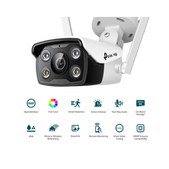 VIGI C340-W V1 4MP Outdoor Full-Color Wi-Fi Bullet Network Camera