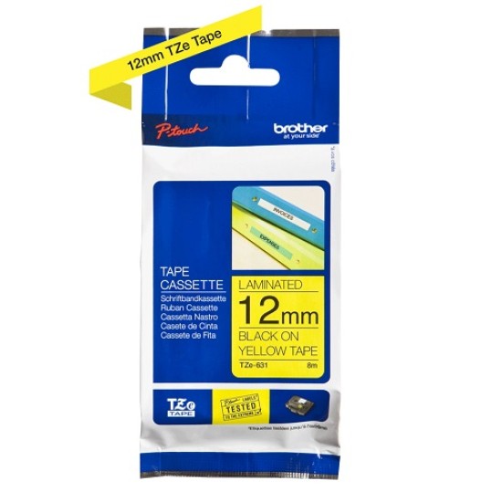 Brother TZe-631 Black on Yellow Tape Cartridge