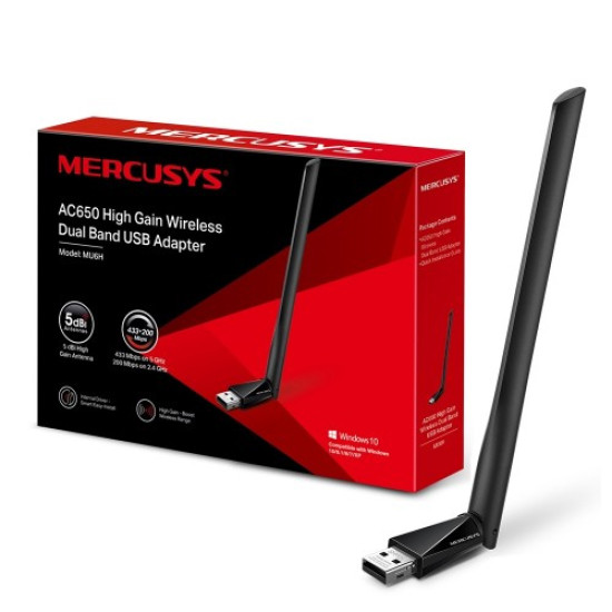 Mercusys MU6H AC650 High Gain Wifi USB Lan Card