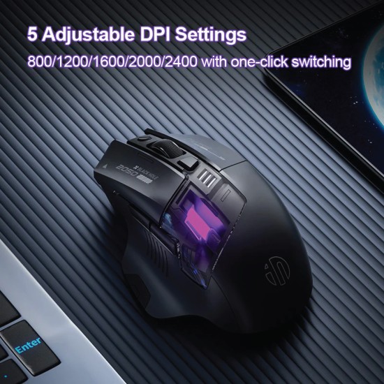 Inphic A9 Explorer V2 Wireless & Bluetooth Gaming Mouse 