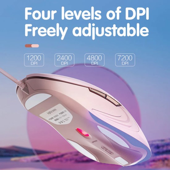 INPHIC B8 OFFICE WIRED MOUSE (PINK)