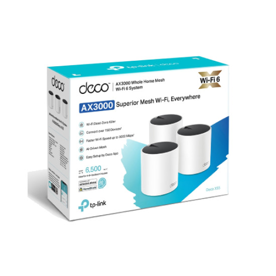 TP-Link Deco X55 3-Pack AX3000 Whole Home Mesh WiFi 6 Router